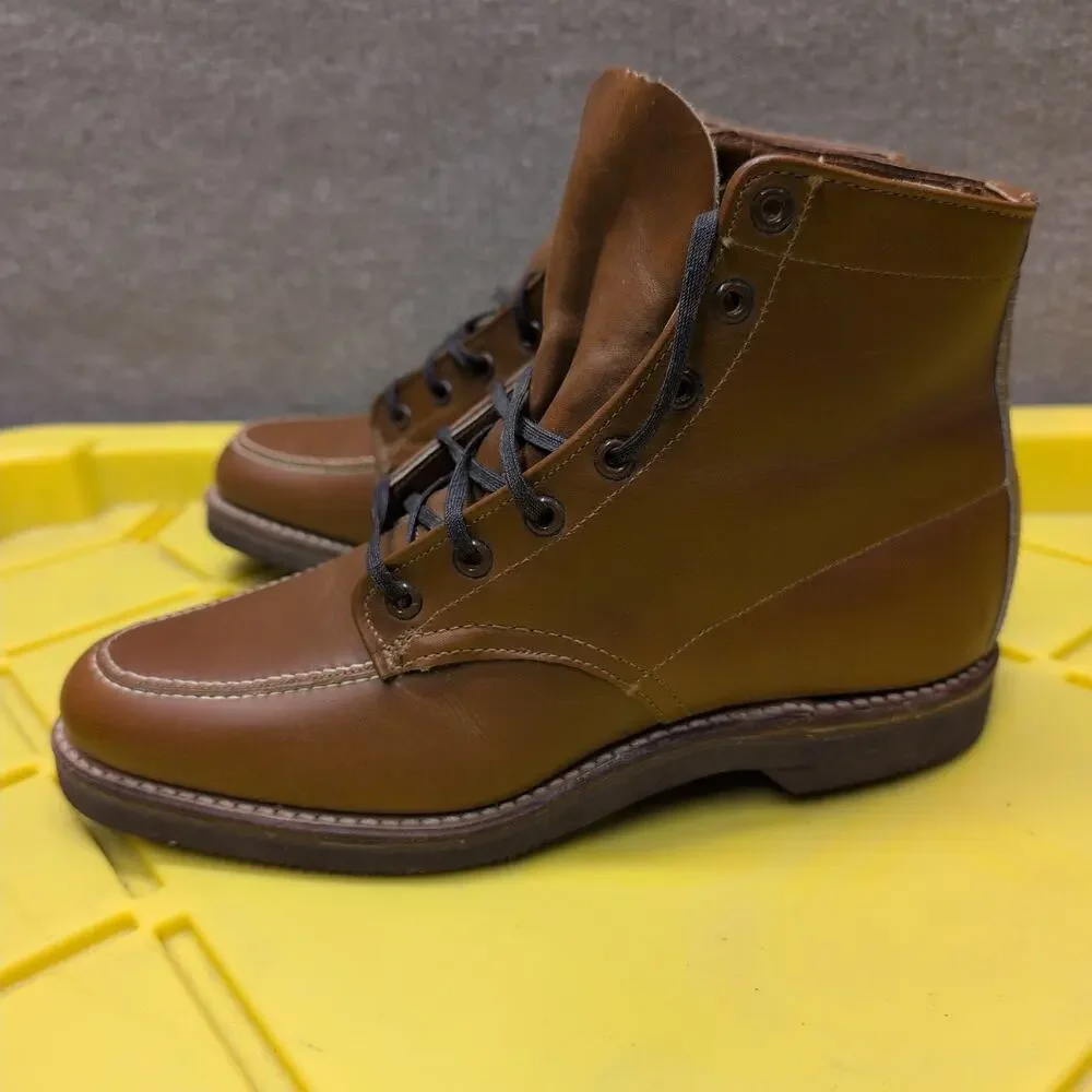 GH Bass Women's Brown Caramel Leather Boots Lace Up Size 6.5 A Vintage